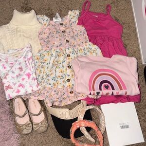 Girls' Pink and Floral Clothing Set
